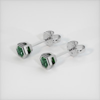 0.56 Ct.Tw. Bluish Green Sapphire Earrings, 14K White Gold 2