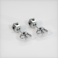 0.56 Ct.Tw. Bluish Green Sapphire Earrings, 14K White Gold 4