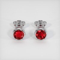 3.07 Ct.Tw. Ruby Earrings, 14K White Gold 1