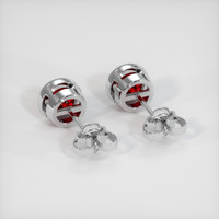 <span>3.07</span>&nbsp;<span class="tooltip-light">Ct.Tw.<span class="tooltiptext">Total Carat Weight</span></span> Ruby Earrings, 14K White Gold 4