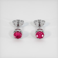 <span>0.85</span>&nbsp;<span class="tooltip-light">Ct.Tw.<span class="tooltiptext">Total Carat Weight</span></span> Ruby Earrings, 14K White Gold 1
