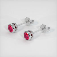 <span>0.85</span>&nbsp;<span class="tooltip-light">Ct.Tw.<span class="tooltiptext">Total Carat Weight</span></span> Ruby Earrings, 14K White Gold 2