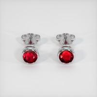 <span>2.12</span>&nbsp;<span class="tooltip-light">Ct.Tw.<span class="tooltiptext">Total Carat Weight</span></span> Ruby Earrings, 14K White Gold 1