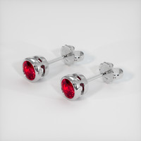 <span>2.12</span>&nbsp;<span class="tooltip-light">Ct.Tw.<span class="tooltiptext">Total Carat Weight</span></span> Ruby Earrings, 14K White Gold 2