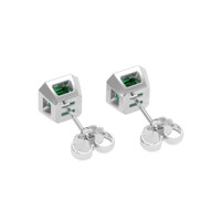 <span>0.94</span>&nbsp;<span class="tooltip-light">Ct.Tw.<span class="tooltiptext">Total Carat Weight</span></span> Emerald Earrings, 18K White Gold 4