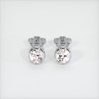 4.25 Ct.Tw. Pink Sapphire Earrings, 18K White Gold 1