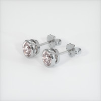 4.25 Ct.Tw. Pink Sapphire Earrings, 18K White Gold 2