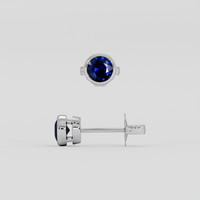 <span>0.80</span> <span class="tooltip-light">Ct.Tw.<span class="tooltiptext">Total Carat Weight</span></span> Blue Sapphire Earrings, 18K White Gold 1