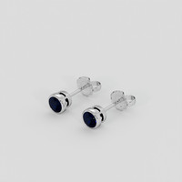 <span>0.80</span> <span class="tooltip-light">Ct.Tw.<span class="tooltiptext">Total Carat Weight</span></span> Blue Sapphire Earrings, 18K White Gold 3