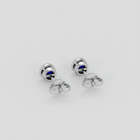 <span>0.80</span>&nbsp;<span class="tooltip-light">Ct.Tw.<span class="tooltiptext">Total Carat Weight</span></span> Blue Sapphire Earrings, 18K White Gold 4