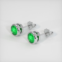 2.91 Ct.Tw. Emerald Earrings, 18K White Gold 2