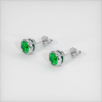 <span>1.66</span>&nbsp;<span class="tooltip-light">Ct.Tw.<span class="tooltiptext">Total Carat Weight</span></span> Emerald Earrings, 18K White Gold 2