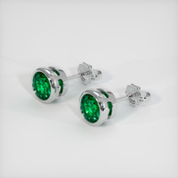 <span>1.56</span>&nbsp;<span class="tooltip-light">Ct.Tw.<span class="tooltiptext">Total Carat Weight</span></span> Emerald Earrings, 18K White Gold 2