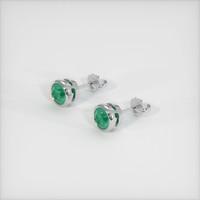 <span>2.73</span>&nbsp;<span class="tooltip-light">Ct.Tw.<span class="tooltiptext">Total Carat Weight</span></span> Emerald Earrings, 18K White Gold 2