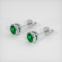 <span>0.75</span>&nbsp;<span class="tooltip-light">Ct.Tw.<span class="tooltiptext">Total Carat Weight</span></span> Emerald Earrings, 18K White Gold 2