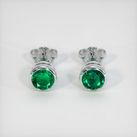 <span>0.62</span>&nbsp;<span class="tooltip-light">Ct.Tw.<span class="tooltiptext">Total Carat Weight</span></span> Emerald Earrings, 18K White Gold 1