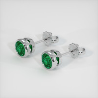 <span>0.62</span>&nbsp;<span class="tooltip-light">Ct.Tw.<span class="tooltiptext">Total Carat Weight</span></span> Emerald Earrings, 18K White Gold 2