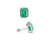 3.33 Ct.Tw. Emerald Earrings, 18K White Gold 2