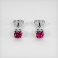 0.87 Ct.Tw. Ruby Earrings, 18K White Gold 1