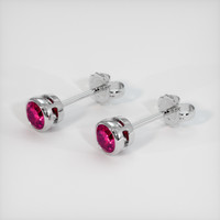 0.87 Ct.Tw. Ruby Earrings, 18K White Gold 2