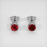 2.05 Ct.Tw. Ruby Earrings, 18K White Gold 1