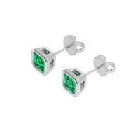 <span>0.99</span>&nbsp;<span class="tooltip-light">Ct.Tw.<span class="tooltiptext">Total Carat Weight</span></span> Emerald Earrings, 18K White Gold 3