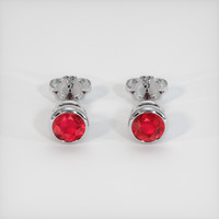 2.65 Ct.Tw. Ruby Earrings, 18K White Gold 1