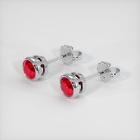 2.65 Ct.Tw. Ruby Earrings, 18K White Gold 2