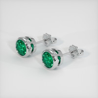 <span>1.43</span>&nbsp;<span class="tooltip-light">Ct.Tw.<span class="tooltiptext">Total Carat Weight</span></span> Emerald Earrings, 18K White Gold 2