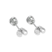 0.45 Ct.Tw. Gemstone Earrings, 18K White Gold 4