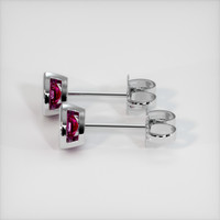 0.68 Ct.Tw. Reddish Pink Sapphire Earrings, 18K White Gold 3