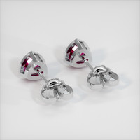 0.68 Ct.Tw. Reddish Pink Sapphire Earrings, 18K White Gold 4