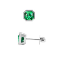 1.74 Ct.Tw. Emerald Earrings, 18K White Gold 2