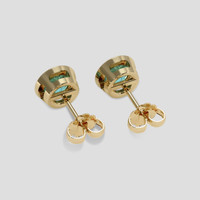 <span>1.95</span>&nbsp;<span class="tooltip-light">Ct.Tw.<span class="tooltiptext">Total Carat Weight</span></span> Bluish Green Sapphire Earrings, 14K Yellow Gold 4