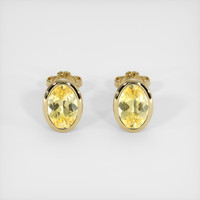 0.90 Ct.Tw. Yellow Sapphire Earrings, 14K Yellow Gold 1