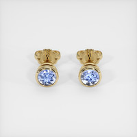 0.64 Ct.Tw. Blue Sapphire Earrings, 14K Yellow Gold 1