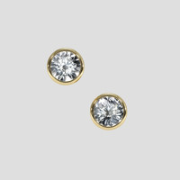 <span>2.16</span> <span class="tooltip-light">Ct.Tw.<span class="tooltiptext">Total Carat Weight</span></span> White Sapphire Earrings, 14K Yellow Gold 1