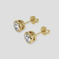 <span>2.16</span> <span class="tooltip-light">Ct.Tw.<span class="tooltiptext">Total Carat Weight</span></span> White Sapphire Earrings, 14K Yellow Gold 3