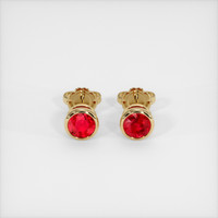 <span>0.98</span>&nbsp;<span class="tooltip-light">Ct.Tw.<span class="tooltiptext">Total Carat Weight</span></span> Ruby Earrings, 14K Yellow Gold 1