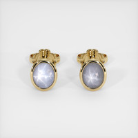 <span>1.87</span> <span class="tooltip-light">Ct.Tw.<span class="tooltiptext">Total Carat Weight</span></span> Grey Sapphire Earrings, 14K Yellow Gold 1