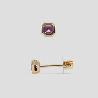 <span>0.43</span>&nbsp;<span class="tooltip-light">Ct.Tw.<span class="tooltiptext">Total Carat Weight</span></span> Pinkish Purple Sapphire Earrings, 14K Yellow Gold 2