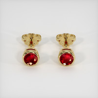 <span>0.61</span>&nbsp;<span class="tooltip-light">Ct.Tw.<span class="tooltiptext">Total Carat Weight</span></span> Ruby Earrings, 14K Yellow Gold 1