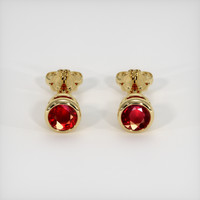 <span>0.67</span>&nbsp;<span class="tooltip-light">Ct.Tw.<span class="tooltiptext">Total Carat Weight</span></span> Ruby Earrings, 14K Yellow Gold 1