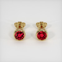 <span>0.73</span>&nbsp;<span class="tooltip-light">Ct.Tw.<span class="tooltiptext">Total Carat Weight</span></span> Ruby Earrings, 14K Yellow Gold 1