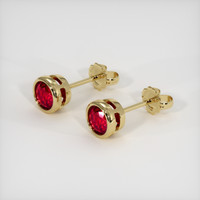 <span>0.73</span>&nbsp;<span class="tooltip-light">Ct.Tw.<span class="tooltiptext">Total Carat Weight</span></span> Ruby Earrings, 14K Yellow Gold 2