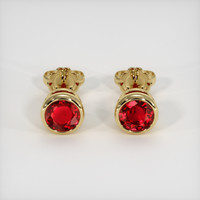 <span>1.56</span>&nbsp;<span class="tooltip-light">Ct.Tw.<span class="tooltiptext">Total Carat Weight</span></span> Ruby Earrings, 14K Yellow Gold 1