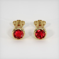 3.07 Ct.Tw. Ruby Earrings, 14K Yellow Gold 1