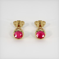 <span>0.65</span>&nbsp;<span class="tooltip-light">Ct.Tw.<span class="tooltiptext">Total Carat Weight</span></span> Ruby Earrings, 14K Yellow Gold 1