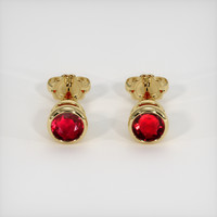 <span>1.10</span>&nbsp;<span class="tooltip-light">Ct.Tw.<span class="tooltiptext">Total Carat Weight</span></span> Ruby Earrings, 14K Yellow Gold 1