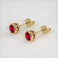 <span>1.10</span>&nbsp;<span class="tooltip-light">Ct.Tw.<span class="tooltiptext">Total Carat Weight</span></span> Ruby Earrings, 14K Yellow Gold 2